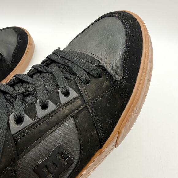 DC Mens Pure High-Top WC Sneakers US 15 EU 50 Black Suede EUC main image 7